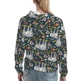 thumbnail image 7 of Wukai Cute Sloth Print Womens Hoodies Fleece Sweatshirts Long Sleeve Sweaters Pullover Fall Outfits Winter Clothes-Large, 7 of 7