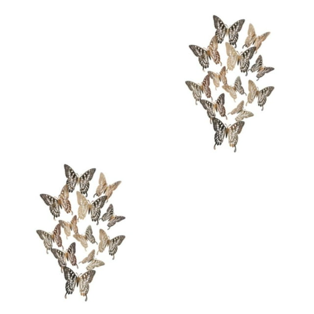 Transemion Glitter And Exquisite Stickers For Amazing Home Decor With Butterflies Various LK12 Champagne 2Set