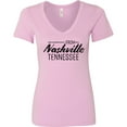 thumbnail image 3 of Inktastic From Nashville, Tennessee State Capital Distressed Text Women's V-Neck T-Shirt, 3 of 5