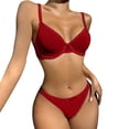 thumbnail image 1 of Gibobby arnés para mujer Conjunto de ropa interior con anillo de decorado con para mujer (1 pieza de ropa interior + 1 pieza de ropa interior) (Rojo, XL), 1 of 5