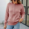 thumbnail image 6 of Sinpiling Womens Crochet Sweaters Cardigans Casual Long Sleeve Full Zipper Up Knitted Jackets Ladies Trendy Solid Comfort Cardigan Coats, 6 of 8