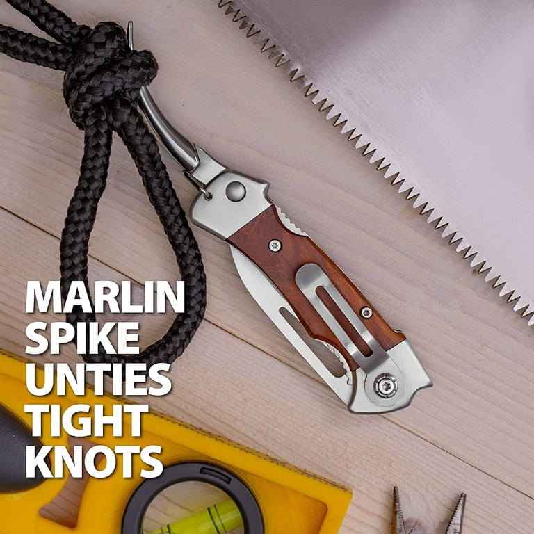 Maxam SKRULE5 Sailors Tool Multi-Use Knife, Natural Teak Wood
