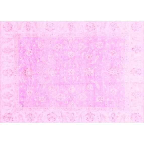 Ahgly Company Indoor Rectangle Oriental Pink Traditional Area Rugs, 2' x 5'