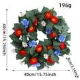 thumbnail image 3 of Pedty Summer Wreaths,Wreath for Front Door,4Th of July Independence Day Red White Blue Flower Wreath for Wall Window Party Wedding Decor Spring Summer Decoration for Front Door Home Decor (Blue), 3 of 7