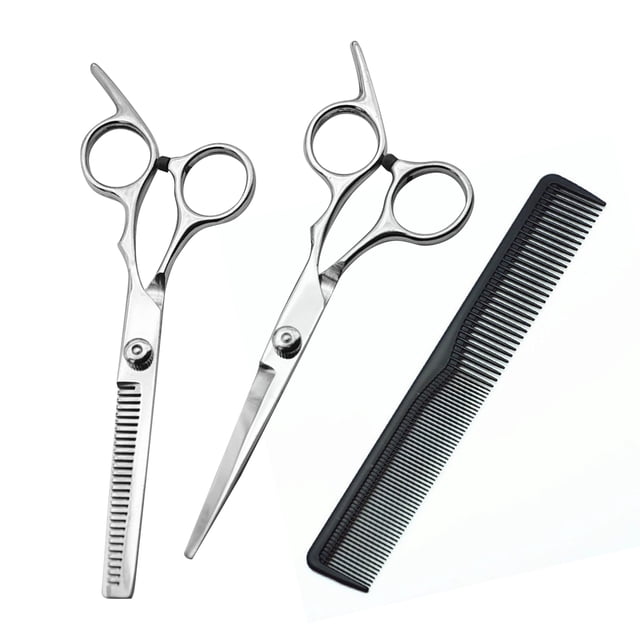 Juego Profesional de Tijeras para Cortar Cabello, Incluye Tijeras Rectas, Tijeras Desfiladoras, Peine y Bolsa de Almacenamiento, Acero Inoxidable de Alta Calidad, Diseño Ergonómico para Uso Cómodo y