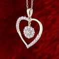 thumbnail image 4 of Dazzlingrock Collection Round White Diamond Dangling Cluster Flower in Heart Pendant with 18 Inch Silver Chain for Women (1.00 ctw, Color I-J, Clarity I1-I2) in 18K Yellow Gold, 4 of 6