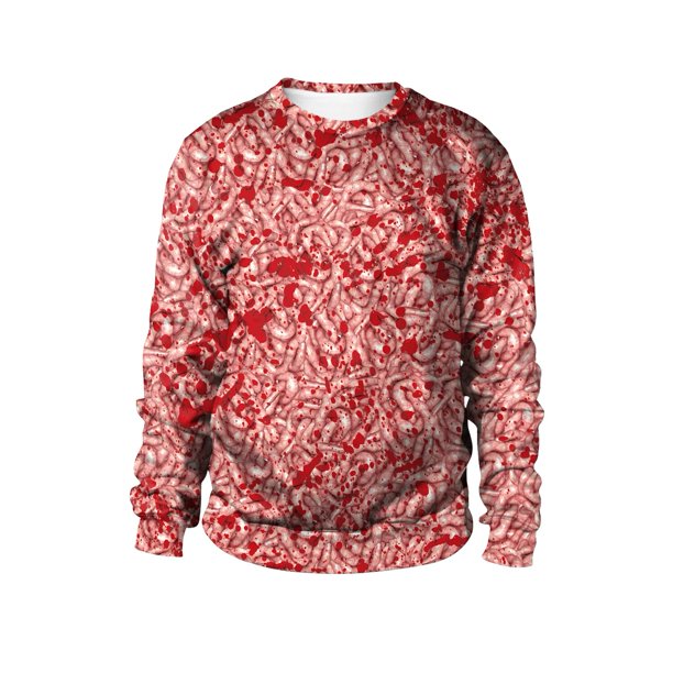 Sudadera con estampado de Terror para hombre, chándal de cuello redondo, ropa de calle de gran tamaño para Halloween, otoño