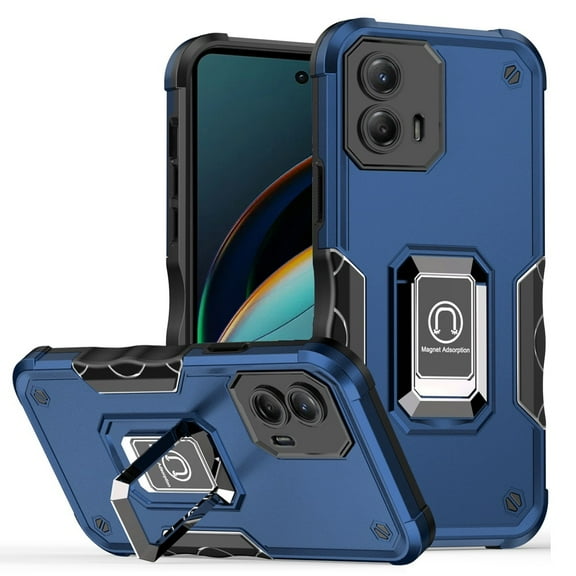 TJS for Motorola Moto G 5G 2024 Phone Case, [Military Grade] Heavy Duty Magnetic Support Ring Kickstand Cover (Blue)