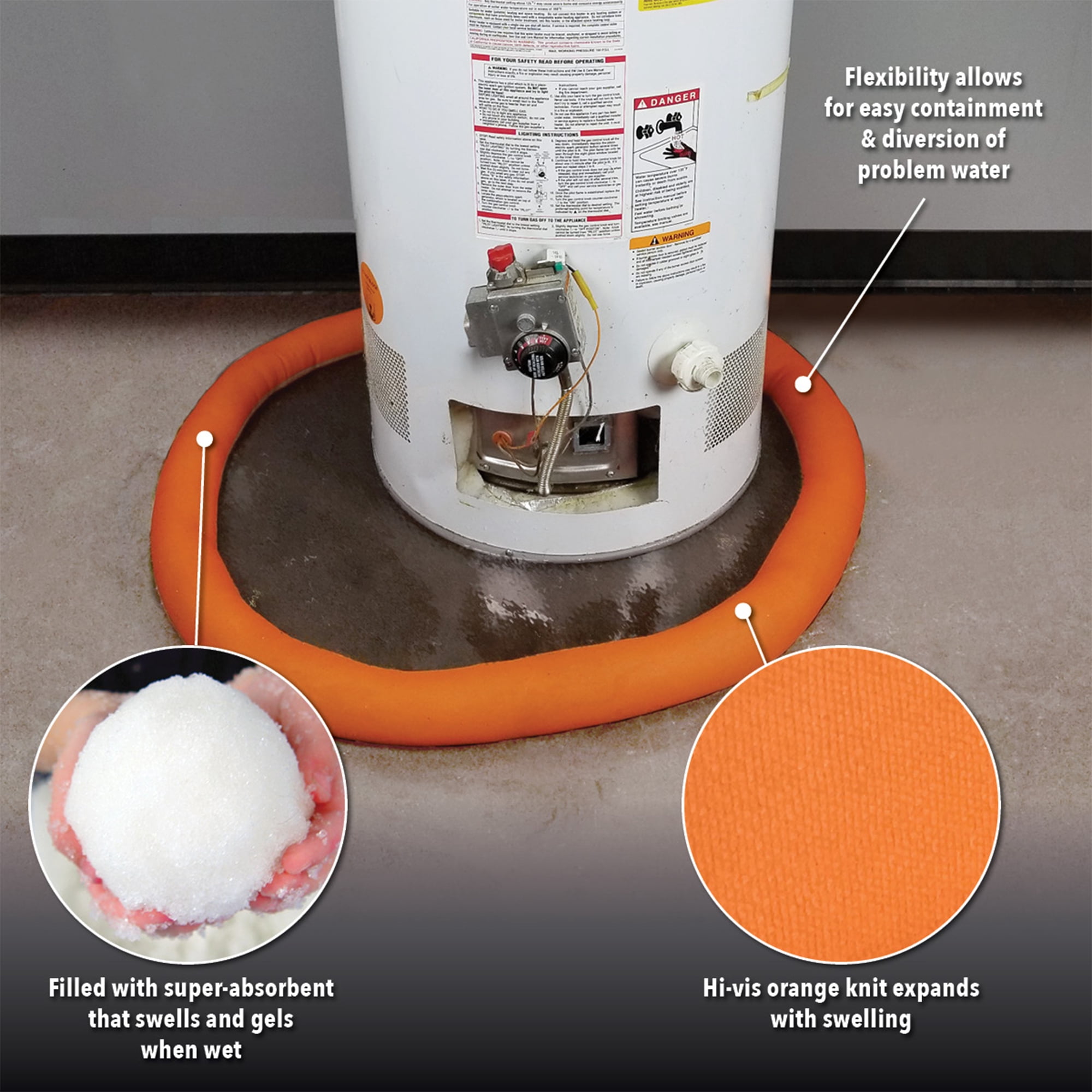 Quick Dam Emergency Water Control Kit contains Barriers to Block & Divert Water to Minimize Damage