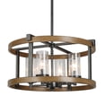 thumbnail image 2 of LNC 4-Light Farmhouse Chandelier with Seeded Glass LED Kitchen Island Light, 2 of 11