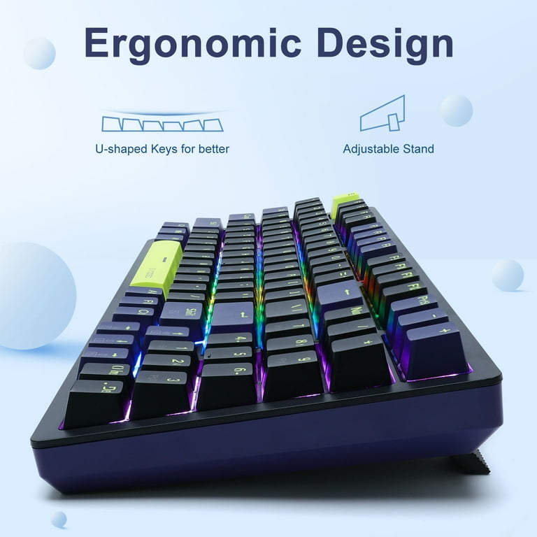 E-YOOSO Z-94 Mechanical Gaming Keyboard Rainbow Backlit, 94 Key