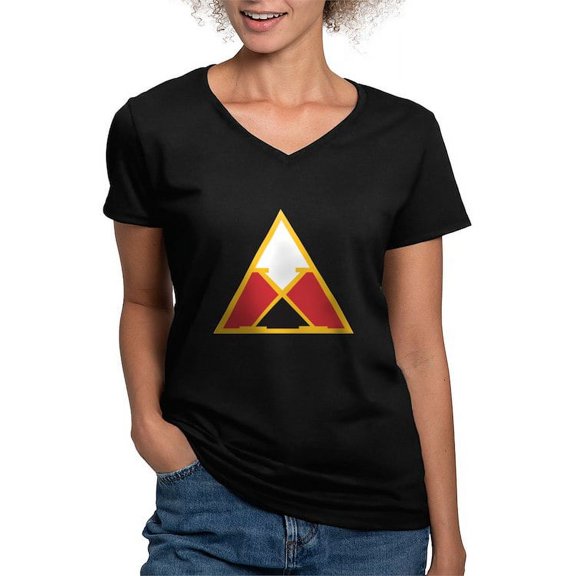CafePress - Delta Chi Associate Member Pin T Shirt - Women's V-Neck Dark T-Shirt