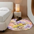 thumbnail image 2 of Round Area Rug 3.3 Ft, Easter Bunny Washable Non-Slip Circle Carpet for Living Room/Bedroom, Spring Purple Flowers Scarf Rabbit Pastoral Low-Profile Small Kitchen Mats Collection Rugs for Indoor, 2 of 8