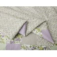 thumbnail image 5 of Chezmoi Collection Daisy 3-Piece Printed Patchwork Comforter Set, Purple Butterfly Botanical Candy Stripe Checkered Lightweight Reversible Microfiber Bedding, Queen Size, 5 of 8
