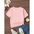 thumbnail image 2 of Camiseta informal de verano con estampado de animadora para niña, de algodón, cuello redondo, tejido de punto ligeramente elástico, corte holgado, mangas cortas, para menores de 12 años., 2 of 5