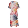 thumbnail image 5 of LYXSSBYX Womens Dresses Short Sleeve Women Summer Casual Printed With Pocket V Neck Short Sleeve Dress, 5 of 6