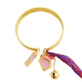 thumbnail image 1 of Brazalete abierto chapado en oro para mujer con dijes esmaltados, 1 of 2