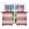 thumbnail image 2 of Red Stripes Sheer Curtains for Living Room Bedroom, Minimalist Stripe Modern Gradient Traditional Light Filtering Sheer Curtain Rod Pocket Voile Window Treaments Drapes, 52 x 54 Inches, 2 of 9
