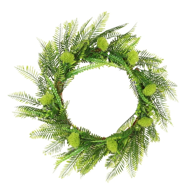 Guirnalda Planta falsa Hojas de helecho Guirnalda Decoración verde Decoración colgante Colgador de puerta de boda Blanco tholdsy HA9069-01B