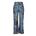 thumbnail image 4 of LNGOOR Flare Jeans for Women Plus Size High Waist Stretch Slimming Blue Wide Leg Pants Rise Skinny, 4 of 5