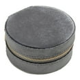 thumbnail image 2 of Walbest Small Velvet Travel Jewelry Box, Display Storage Case for Rings Earrings Necklace, Round Detachable Division Plate Zipper Closure Jewelry Organizer Case, 2 of 7
