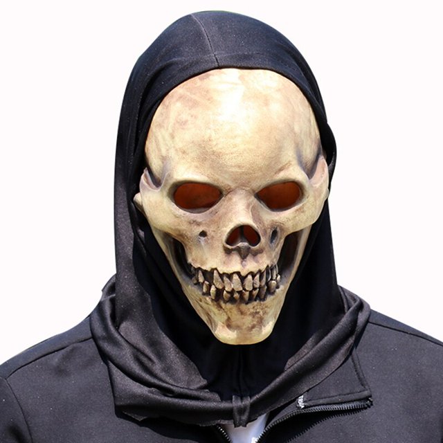 Máscara de calavera de miedo para Halloween, máscaras de látex de fantasma divertido, accesorios de Cosplay para eventos de Halloween para adultos Fivean unisex