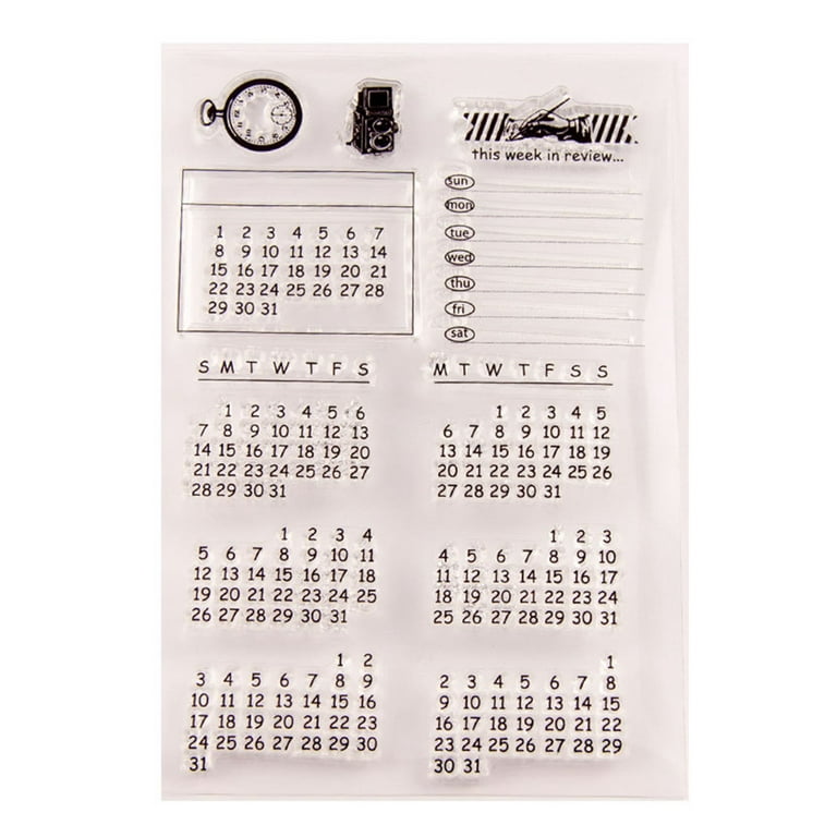 Journal Date Stamps, Clear Planner Stamps, Months Year Calendar