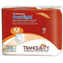 Tranquility Premium OverNight Underwear, MED 34-48 Inch-Pack of 18