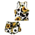 thumbnail image 5 of Xoenoiee Cow Sunflower Print Girls Tankini Swimsuit 2 Piece Bathing Suits with Boyshort, Tween Swimwear Set with Removable Pads for Girls, 10-11 Years, 5 of 7