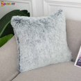 thumbnail image 3 of Spencer Soft Faux Fur Throw Pillow Covers Luxury Plush Shaggy Cushion Cover Case for Sofa Couch Bed Home Decorative (18" X 18",Grey), 3 of 8