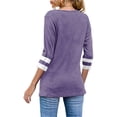 thumbnail image 2 of rrhss Womens Casual Striped 3/4 Sleeve Tunics Cross Knot Casual Loose Pullover Tops, 2 of 4