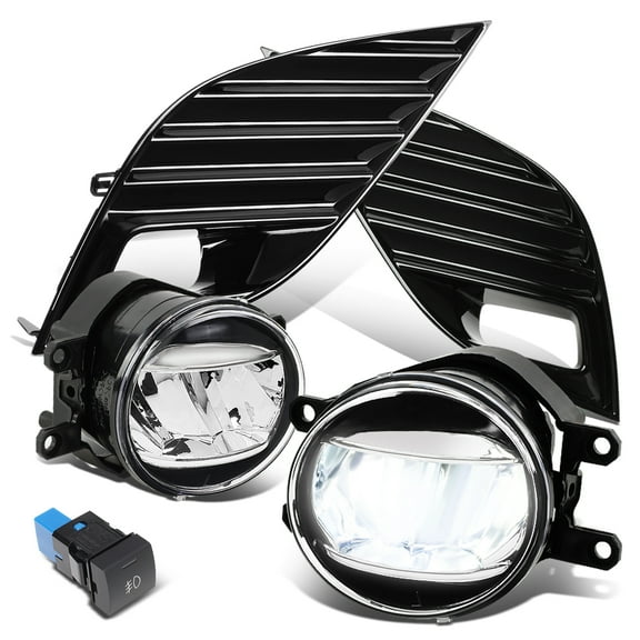 DNA Motoring FL-ZTL-317-CH For 2018 to 2020 Toyota Camry SE XSE LED Bumper Driving Fog Light Lamps with Bezel   Switch 19 2019