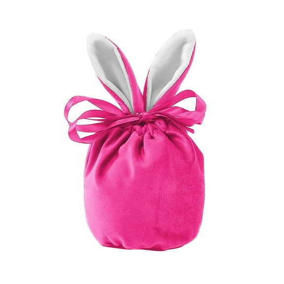 Gallickan Easter Baskets for Teen Girls, Easter Bunny Ear Baskets Tote Bags, Easter Egg Hunt Easter Children Gift Storage Handbag Easter Basket Stuffers, Hot Pink