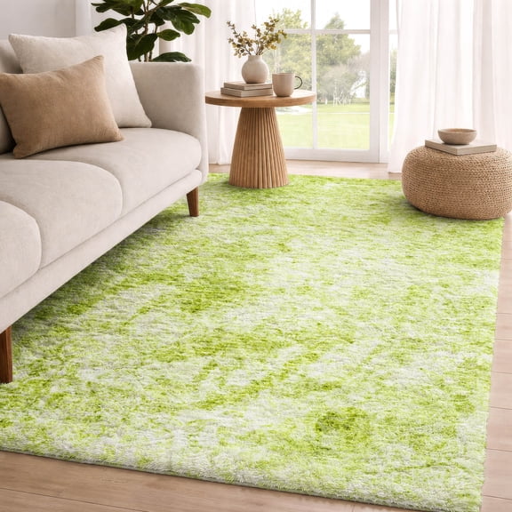 Addison Rugs Dream Shag Premium Machine Washable Transitional Abstract Aloe Rectangle Rug, 10' x 14'