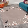 thumbnail image 2 of Floral Decorative Rug, Spring Flowers Leaves Branches Buds Butterflies Frame Like Abstract Art Pattern, Quality Carpet for Bedroom Dorm and Living Room, 6 Sizes, Pale Rose, by Ambesonne, 2 of 4