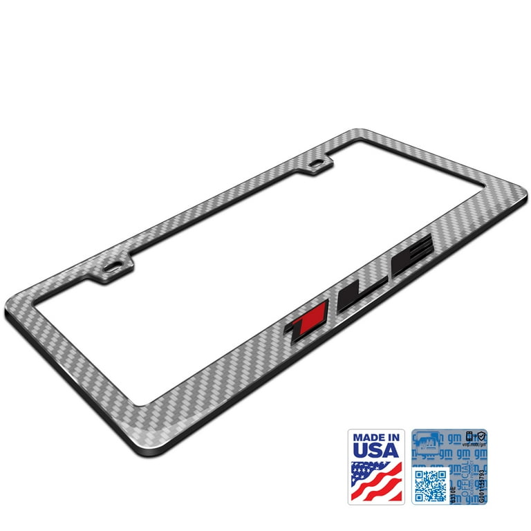IPick Image Chevrolet Camaro 1LE License Plate Frame - Real Carbon Fiber Finish, 3D OEM Logo, 12x6 Inch 3 thumbnail image