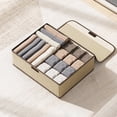 thumbnail image 1 of Foldable Closet Storage Boxes Divided Storage Organizer Box for Scarves Socks Bras Pants, 1 of 3