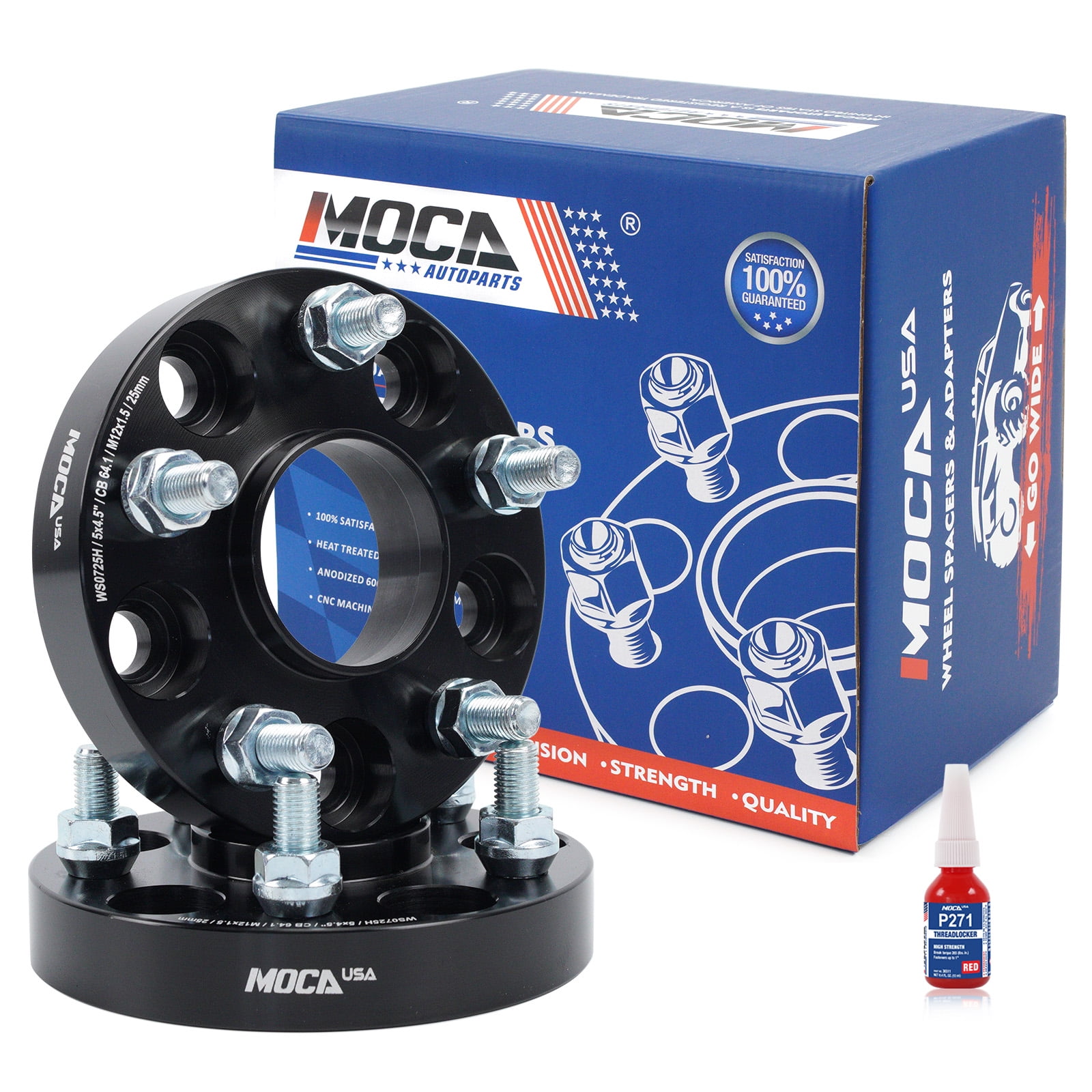 MOCA AUTOPARTS 2PCS 0.98"(25mm) Wheel Spacers 5x4.5" to 5x4.5" with