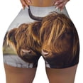 thumbnail image 2 of Picia Yak Printed Workout Shorts for Women Seamless Scrunch Butt Lifting High Waisted Yoga Gym Booty Running Moisture-wicking Short Pants-XX-Large, 2 of 9
