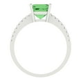 thumbnail image 4 of 2.7ct asscher cut green Zircon 18k white gold Bridal Wedding Engagement Promise Anniversary Ring for Women size 4.25, 4 of 7