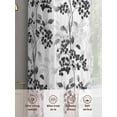 thumbnail image 3 of Black Gray Botanical Sheer Curtains 45 Inch Length 2 Panels Set, Semi Transparent Voile Rod Pocket Curtains for Living Dining Room Bedroom Drapes Vintage Nature Flower, 3 of 6