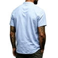 thumbnail image 4 of Men Short Sleeve Pirate Shirt Lace up Medieval Top with Pocket Pirate Costume Halloween Cosplay Mens Halloween Costume, Size L, 4 of 8