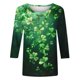 thumbnail image 3 of Camiseta de Cuello Redondo Impresa de Manga 3/4 de Mujer Y Blusas, Camiseta Casual de Moda para Primavera Verano, 3 of 5