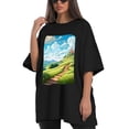 thumbnail image 4 of Plus Size Shirt for Women Black Tops for Women Short Sleeves Shirt for Women Sunny Day T Shirt Crewneck Shirt for Women XS, 4 of 5