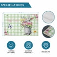 thumbnail image 6 of Happy Easter Placemats Set of 12, Cute Bunny Spring Flowers Butterfly Green Plaid Placemats for Dining Table, Place Mats for Kitchen Tabletop, Waterproof Wipeable Dining Table Mats Set, 6 of 9