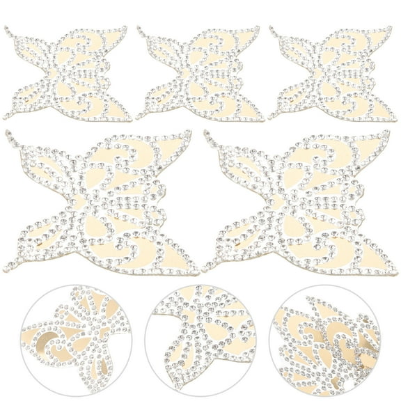 FRCOLOR 5 Pcs Embroidered Jackets Rhinestones Butterfly Patch New Look Patches 5.5x5.5cm