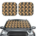 thumbnail image 2 of Honeii Chicken Legs Print Foldable Car Sun Shade for Windshield, 2-Piece UV Protection Shade, Protects Car Interior, Ideal for Cars, Trucks, SUVs-Small, 2 of 6