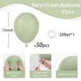 thumbnail image 2 of Globos de fiesta Awenztech, color verde salvia, 30 cm, 50 unidades, con cinta, 2 of 7