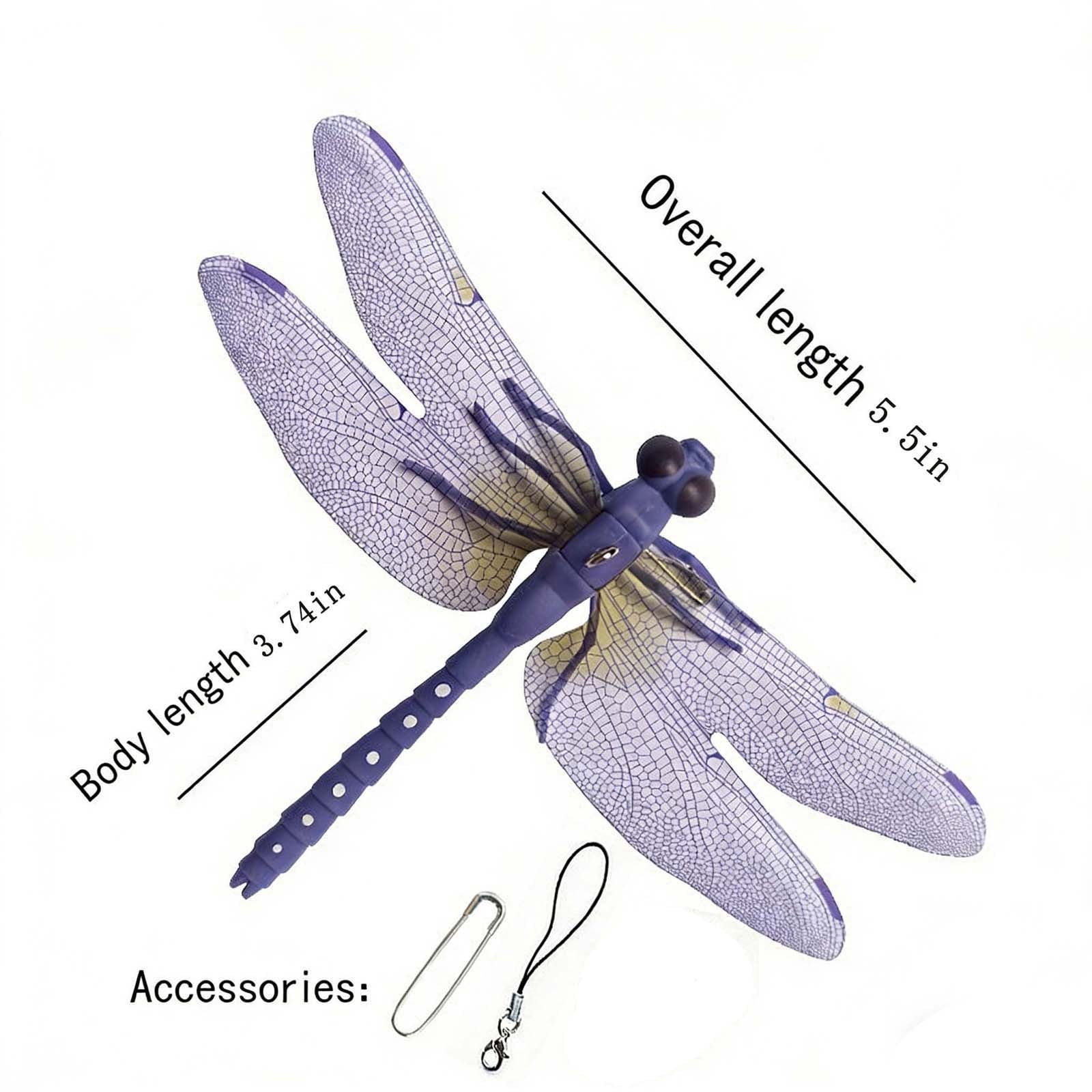 Indoor & Outdoor Fake Dragonfly Clip,Dragonfly Clip Bug Repellent, 3D Dragon Fly Garden Stakes & Hat Simulation Decor, Garden Bird and Fly Scare Devices