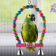 thumbnail image 3 of Flmtop 8Pcs Pet Bird Parrot Rattan Ball Bell Beads Stand Cage Hanging Swing Chew Toys Random Color, 3 of 8